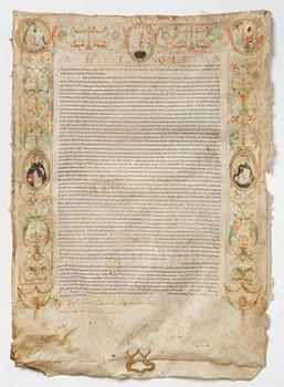 Document on vellum, Rome, 1586.