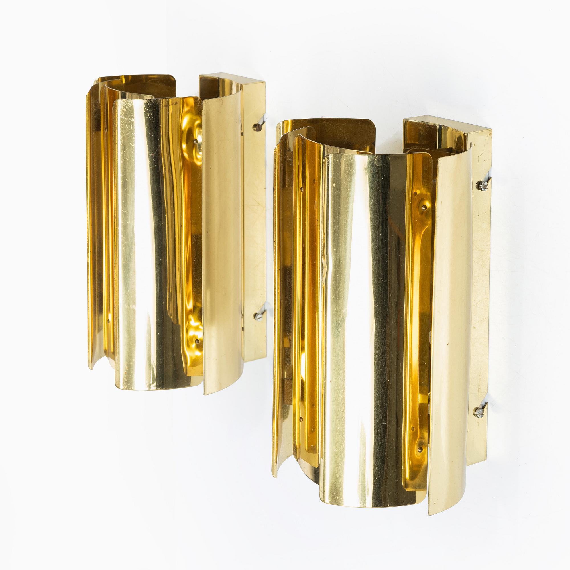 Wall lamps, a pair. Falkenberg's lighting, late 20th century.
