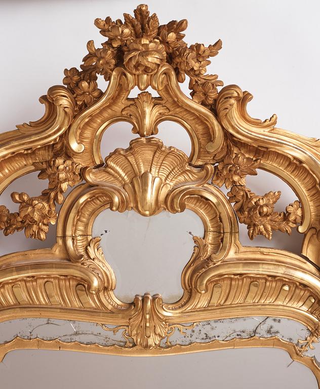 A Swedish Rococo mirror, second part of the 18th century.