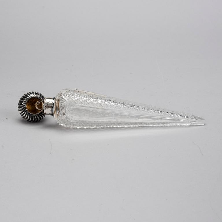 FLAKONG, glas och silver, Gebrüder Friedländer, Tyskland ca 1900.