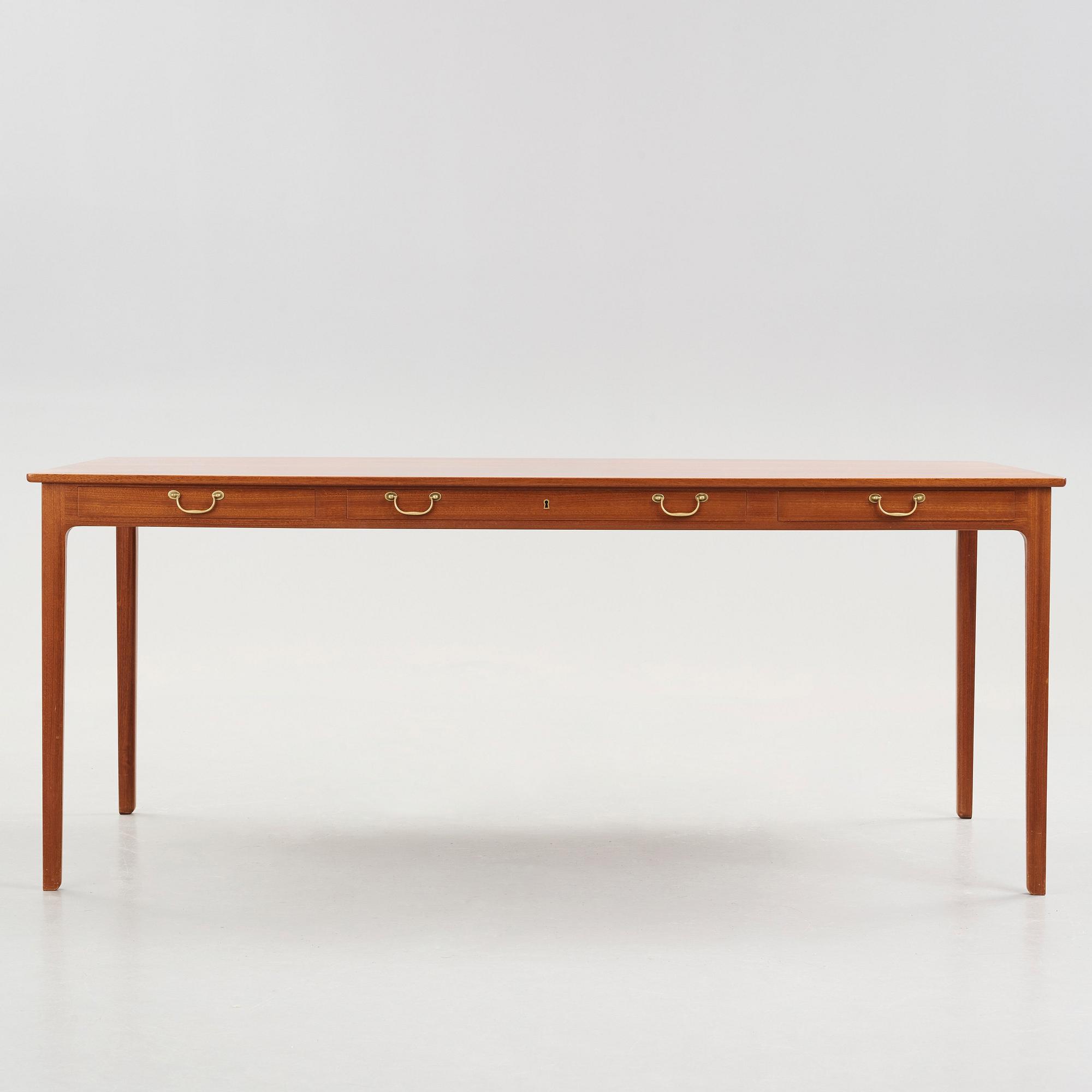 Ole Wanscher, a mahogany desk by cabinetmaker A.J. Iversen, Denmark 1960's.