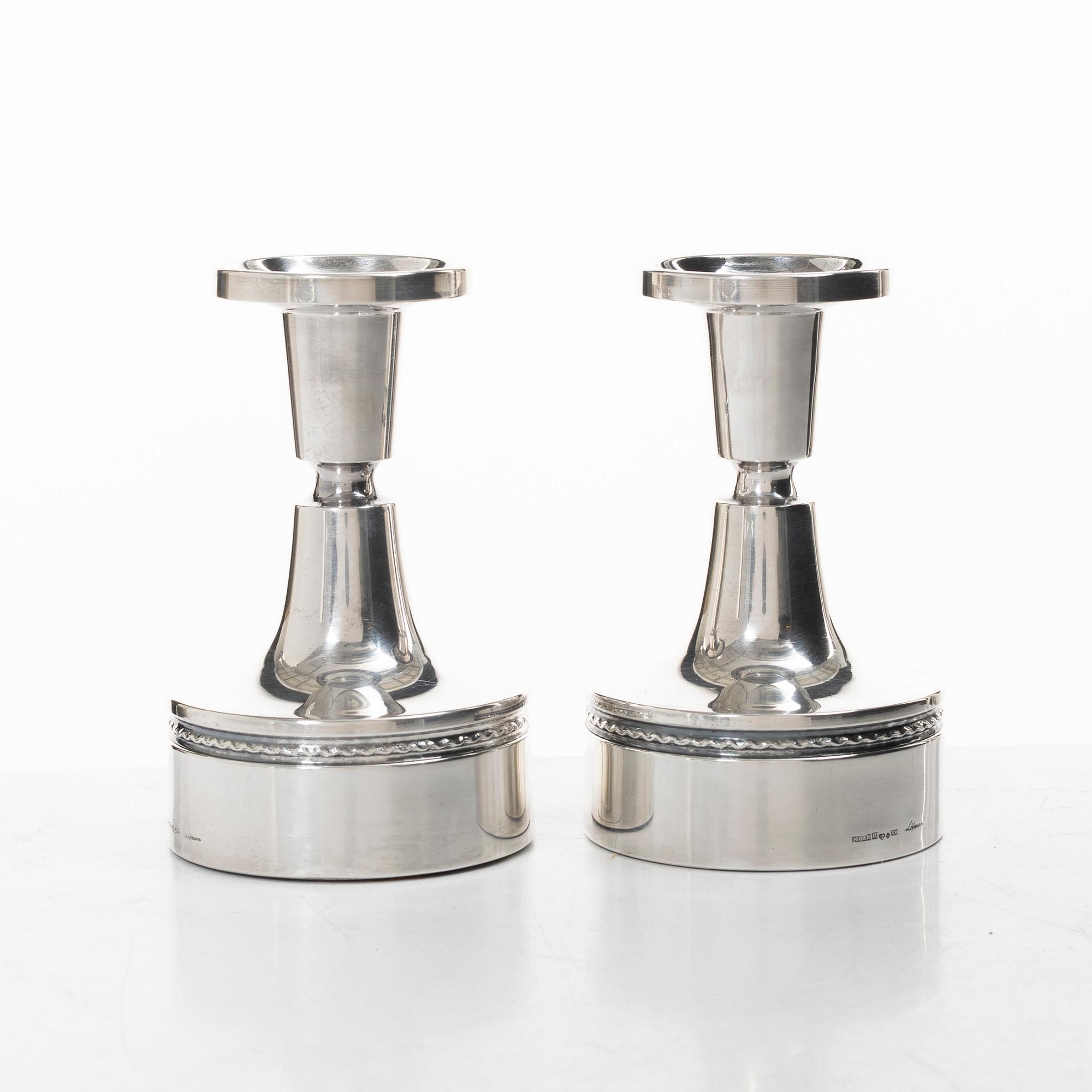 Eric Löfman, a pair of candlesticks, MGAB, Uppsala 1973.