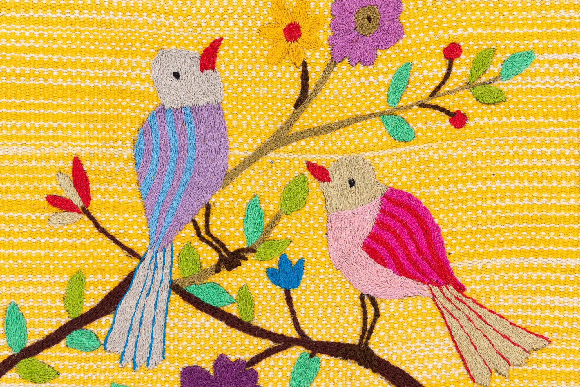 Four cushion covers, hand-embroidered Kelim, c. 45 x 60 cm.