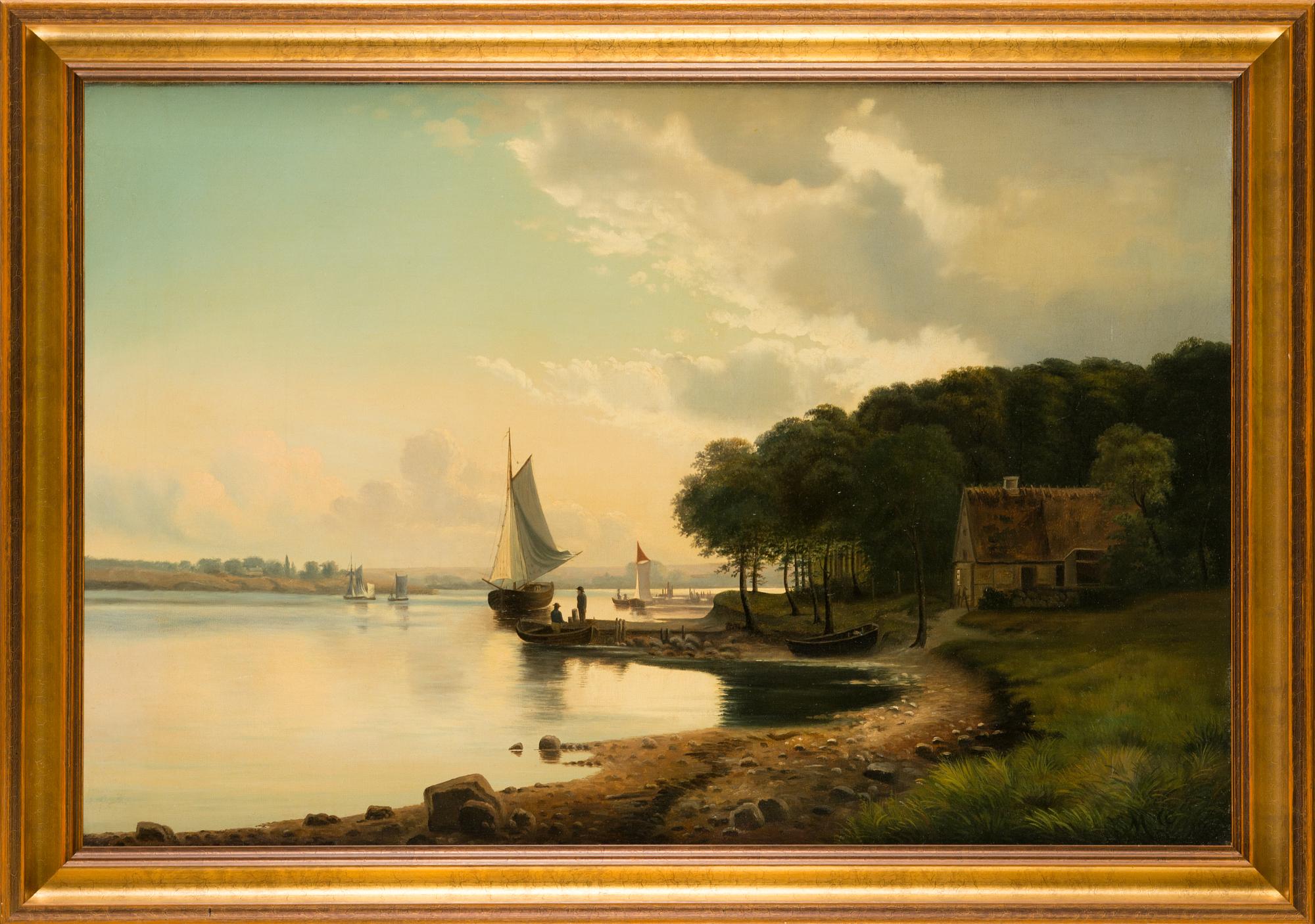 Unknown artist, oil on canvas, signed ML and dated 1885.