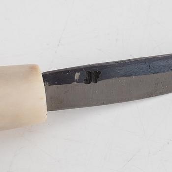 Johan Fankki, a reindeer horn knife, signed.