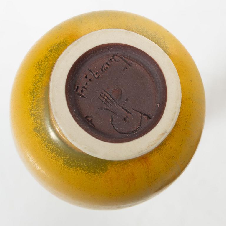 Berndt Friberg, a pair of bowls, and a vase, stoneware, Gustavsberg studio, 1954; 1972 and 1974.