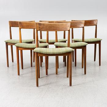 Henry Rosengren Hansen, chairs, set of 6, Brande Møbelfabrik, Denmark, 1960s.
