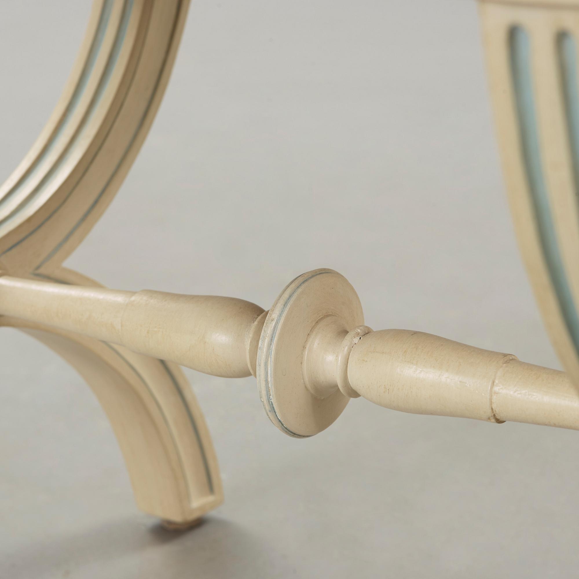 A pair of painted late gustavian stools by Ephraim Ståhl(active 1794-1820).