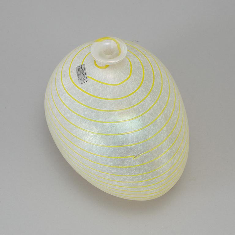 A glass vase by Bertil Vallien, Kosta Boda.