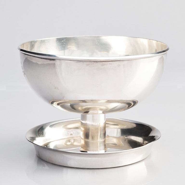 Birger Haglund, a sterling silver footed bowl. Stockholm 1969.