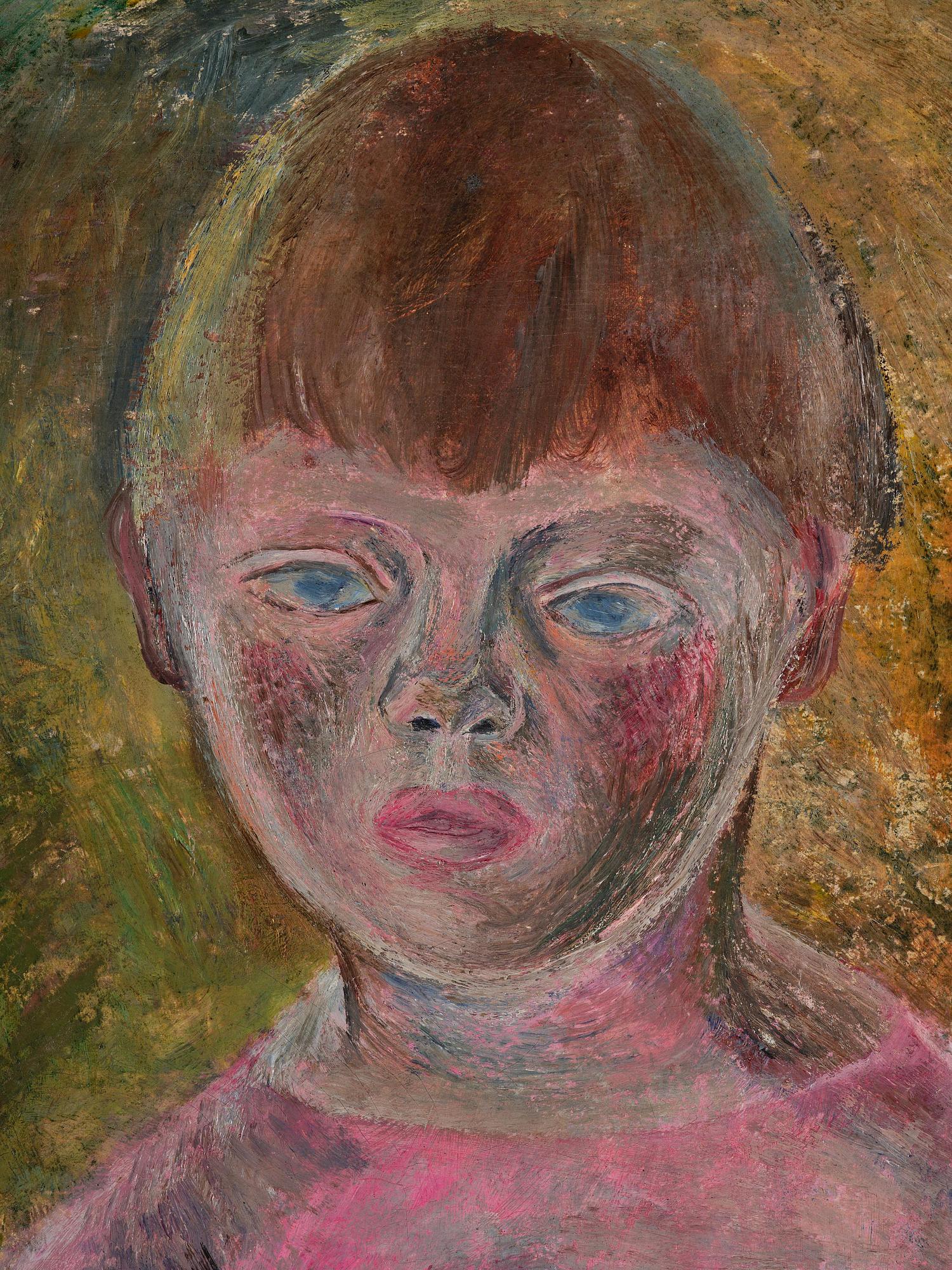 Siri Derkert, Child portrait with cornflowers.