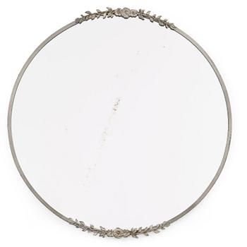 305. SWEDISH GRACE, a pewter mirror, 1920-30's.