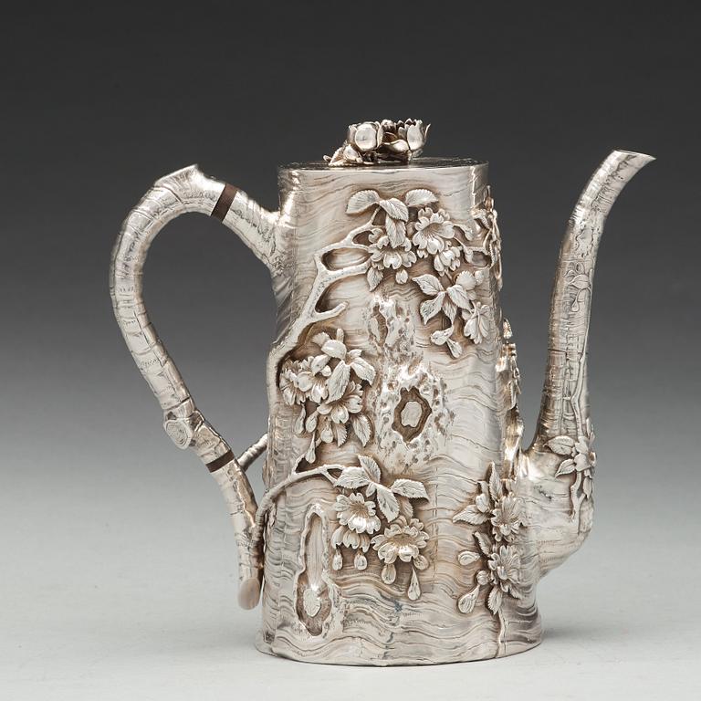 KAFFEKANNA, silver. Japan, tidigt 1900-tal.