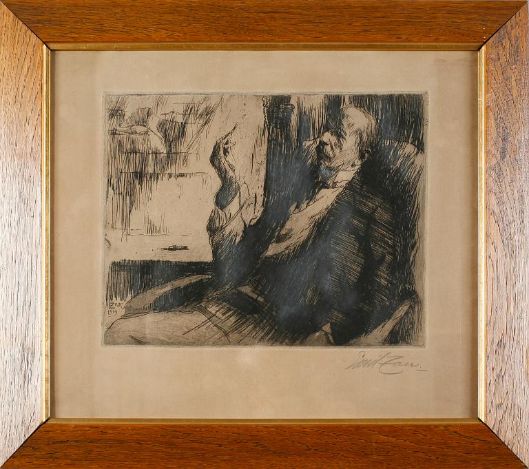 EMIL ZOIR, etsning, signerad, daterad i plåten 1909.