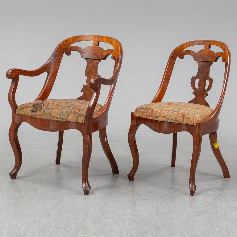 A set of seven 19th century chairs.