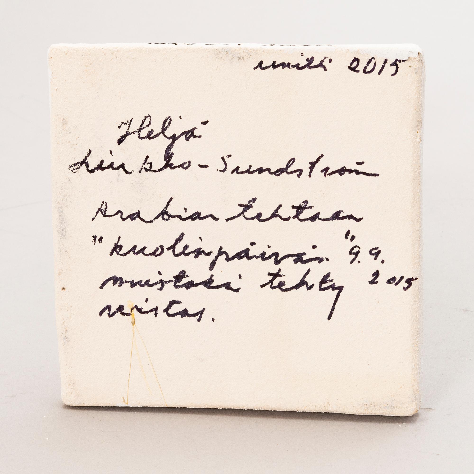 HELJÄ LIUKKO-SUNDSTRÖM, veistos, signeerattu Heljä L-S Arabia.