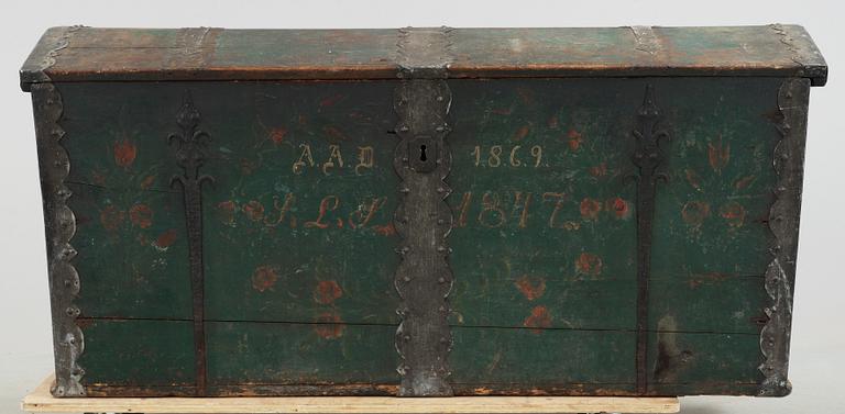 KISTA, allmoge, Skåne, bär datering 1847 samt 1869.