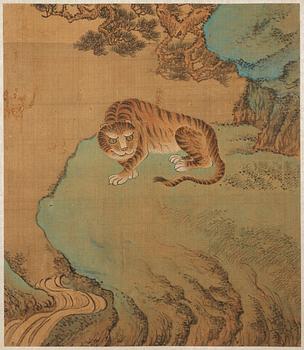 ALBUM, med 6 målningar. Qing dynastin, 17/1800-tal.