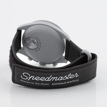 Swatch/Omega, MoonSwatch, Mission to the Moon, chronograph, wristwatch, 42 mm.