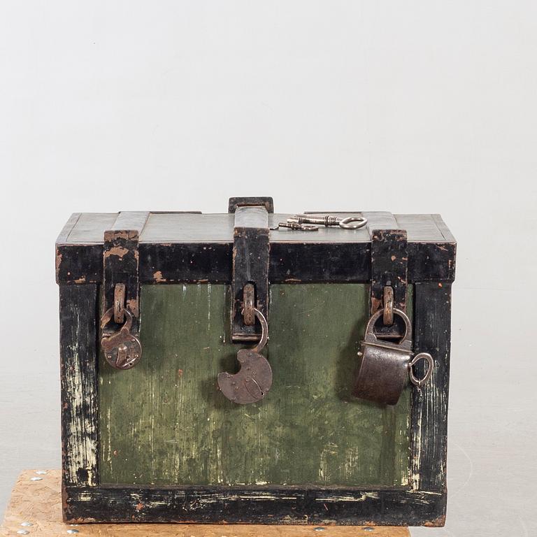 A §9th century metal chest.