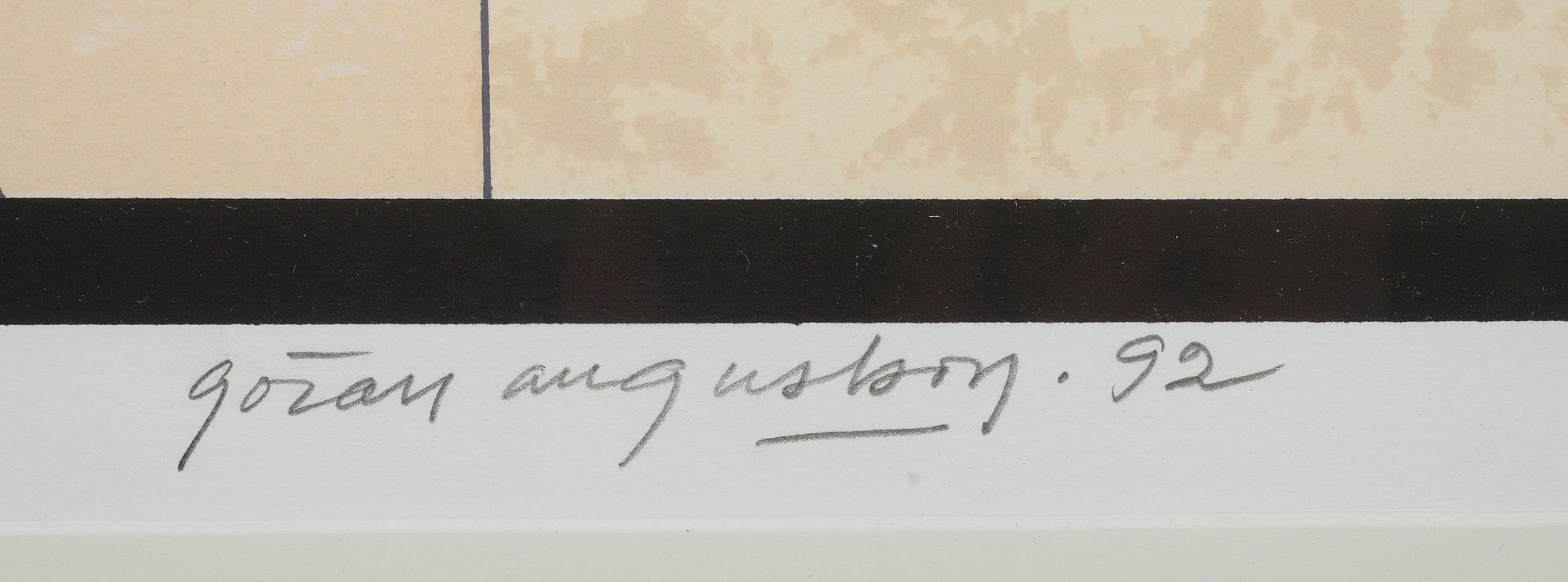 GÖRAN AUGUSTSON, serigrafi, signerad, daterad -92 och numrerad 87/100.