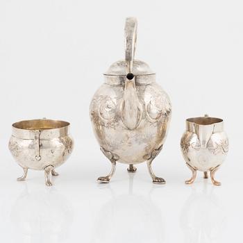 Kaffeservis, 3 delar, silver, GAB, Stockholm, 1909.