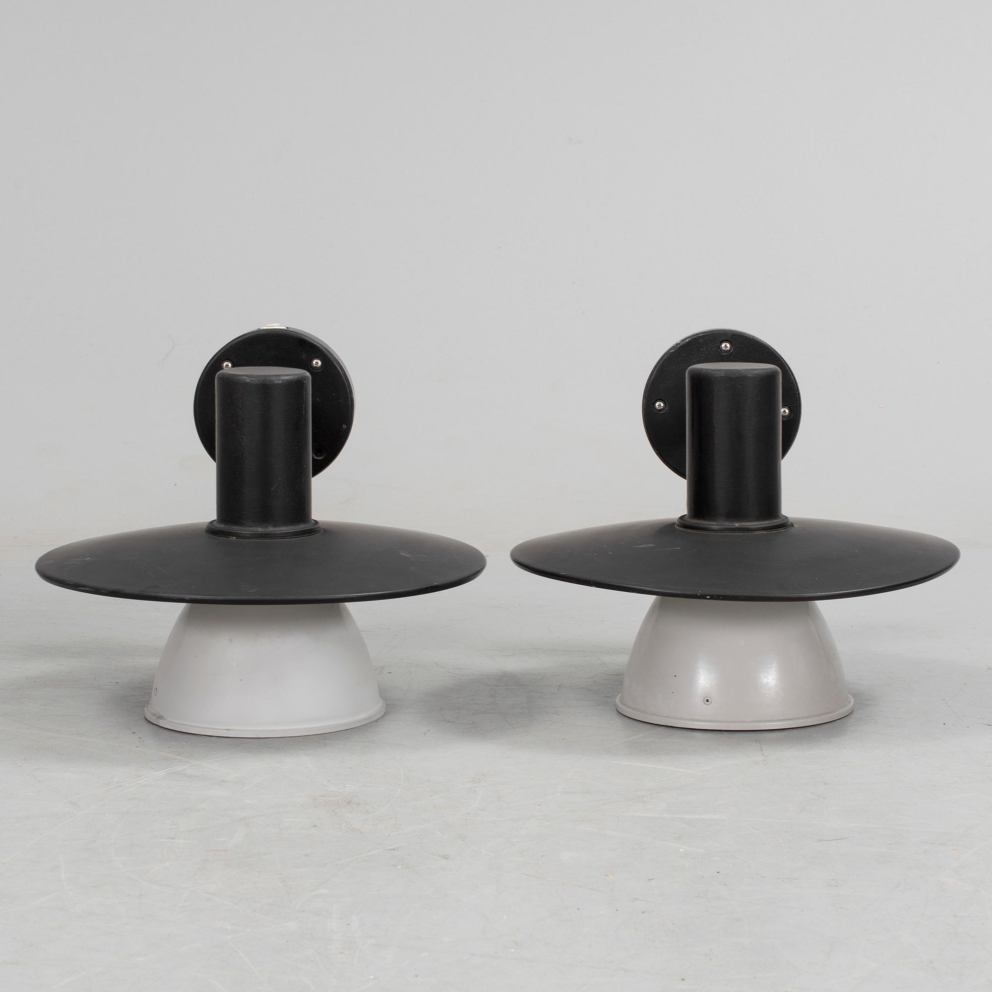 A pair of black painted "Stockholm 370" outdoor lights by Olle Andersson for Ateljé Lyktan.
