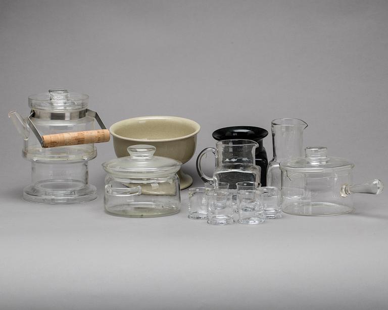 SIGNE PERSSON-MELIN, samling glas samt stengods, 13 delar. Boda Nova.