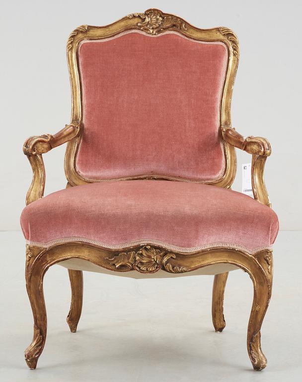 KARMSTOL, rokoko, 1700-talets mitt.