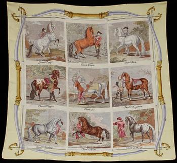 SCARF, siden, "Les chevaux du monde", Hermès, Paris. 1900-tal.