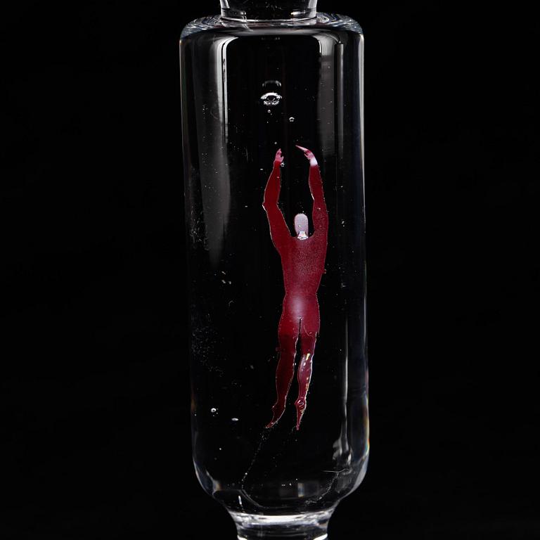 GLAS, ett par, "Millenium", Bertil Vallien, Kosta Boda, år 2000.