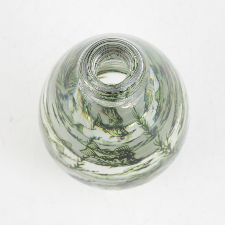 Edward Hald, a 'Fiskgraal' glass vase, Orrefors.