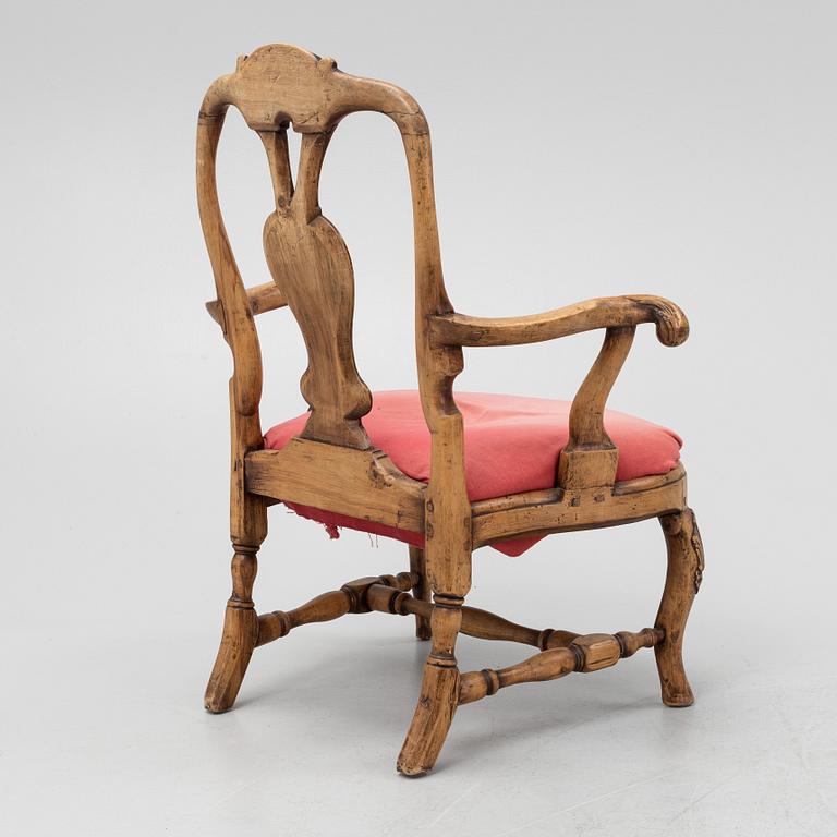 A rococo armchair, mid 18th Century.