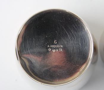 BÄGARE, 2 st, silver, Karl Anderson 1916-17.