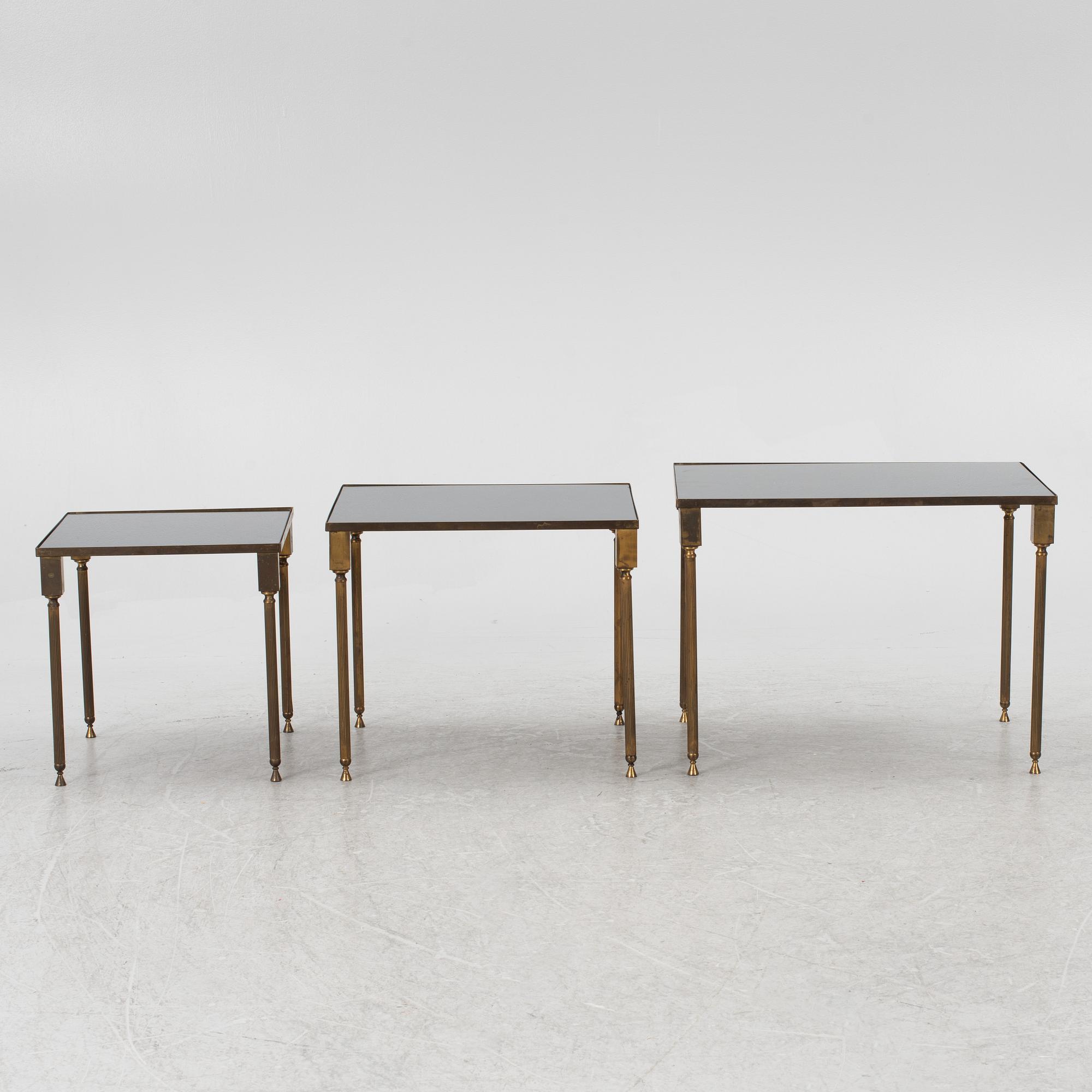 A three.piece nesting table, second half of the 20th century.