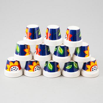 SERVIS, glas och porslin, 24 + 62 delar, "Solros", Christineholm Design.