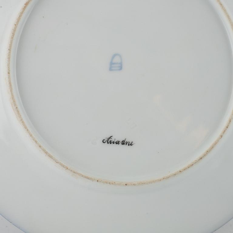 Tallrik, porslin, Wien-liknande märke, omkring 1900.