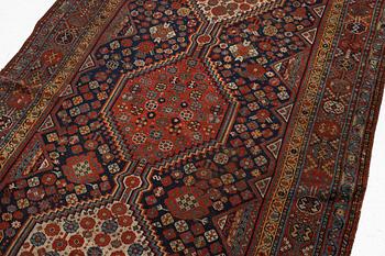An antique Khamseh runner, southwestern Iran, c. 330 x 157 cm.