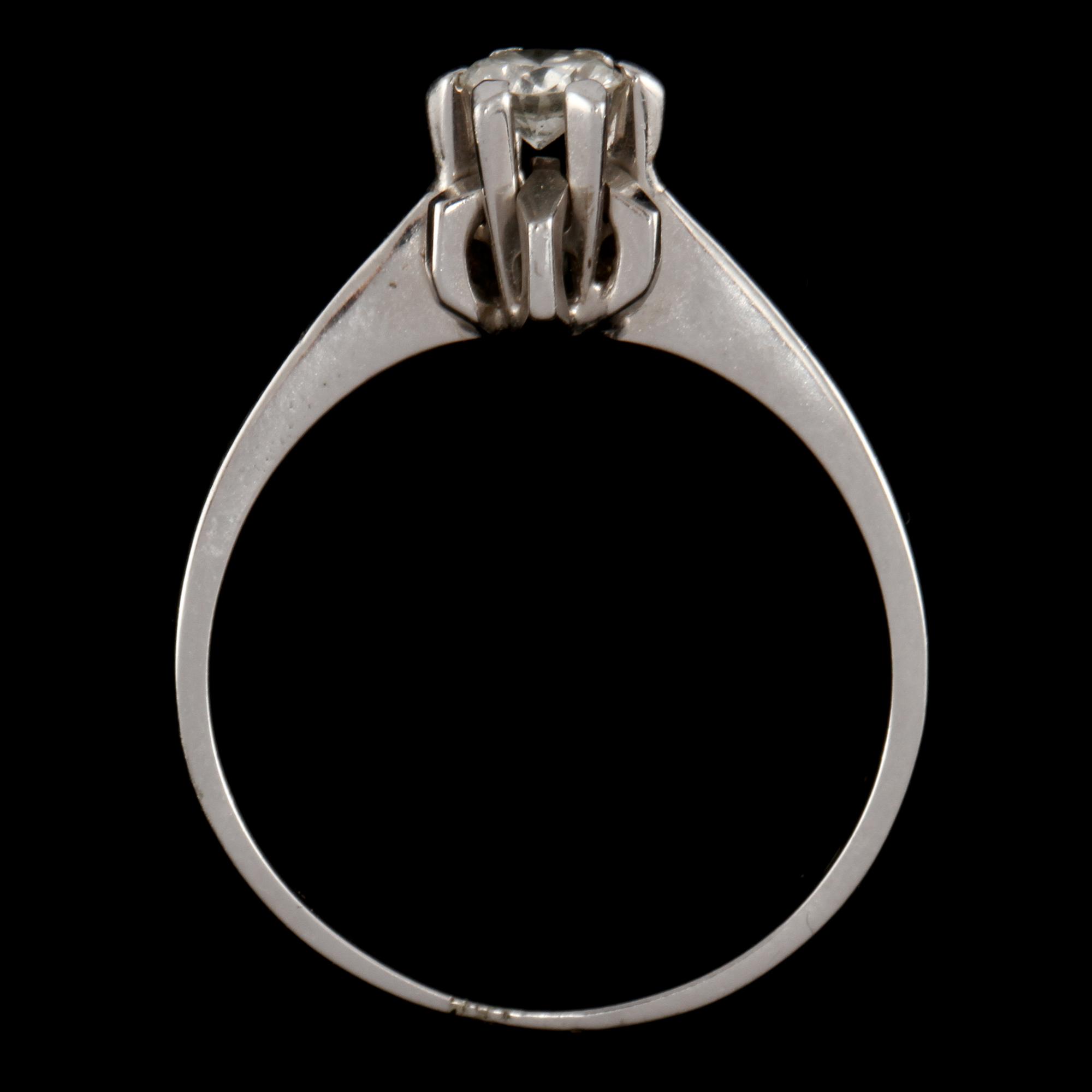RING, 18k vitguld med briljantslipad diamant, ca 0.27 ct. sekelskifte 1900/2000-tal. Vikt 3 g.