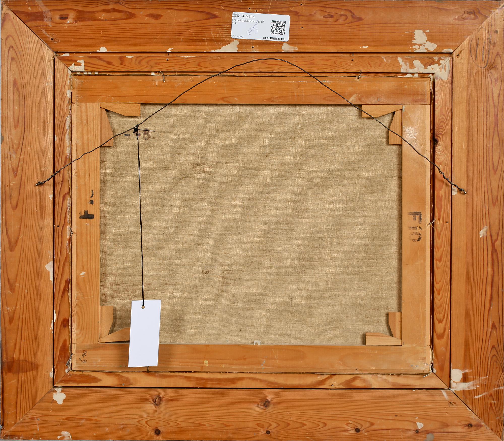 FOLKE PERSSON, olja på duk, signerad, á tergo daterad - 46.