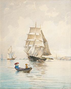 270. Frans Maexmontan, SAILING SHIPS IN FRONT OF HELSINKI.