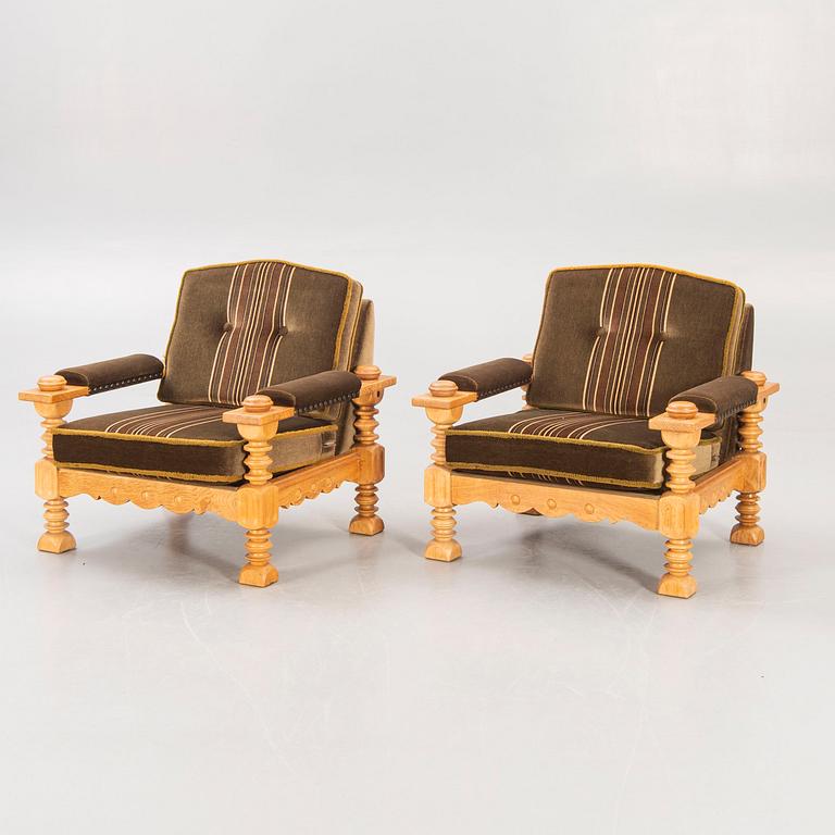Armchairs, a pair, Denmark, 1970s.
