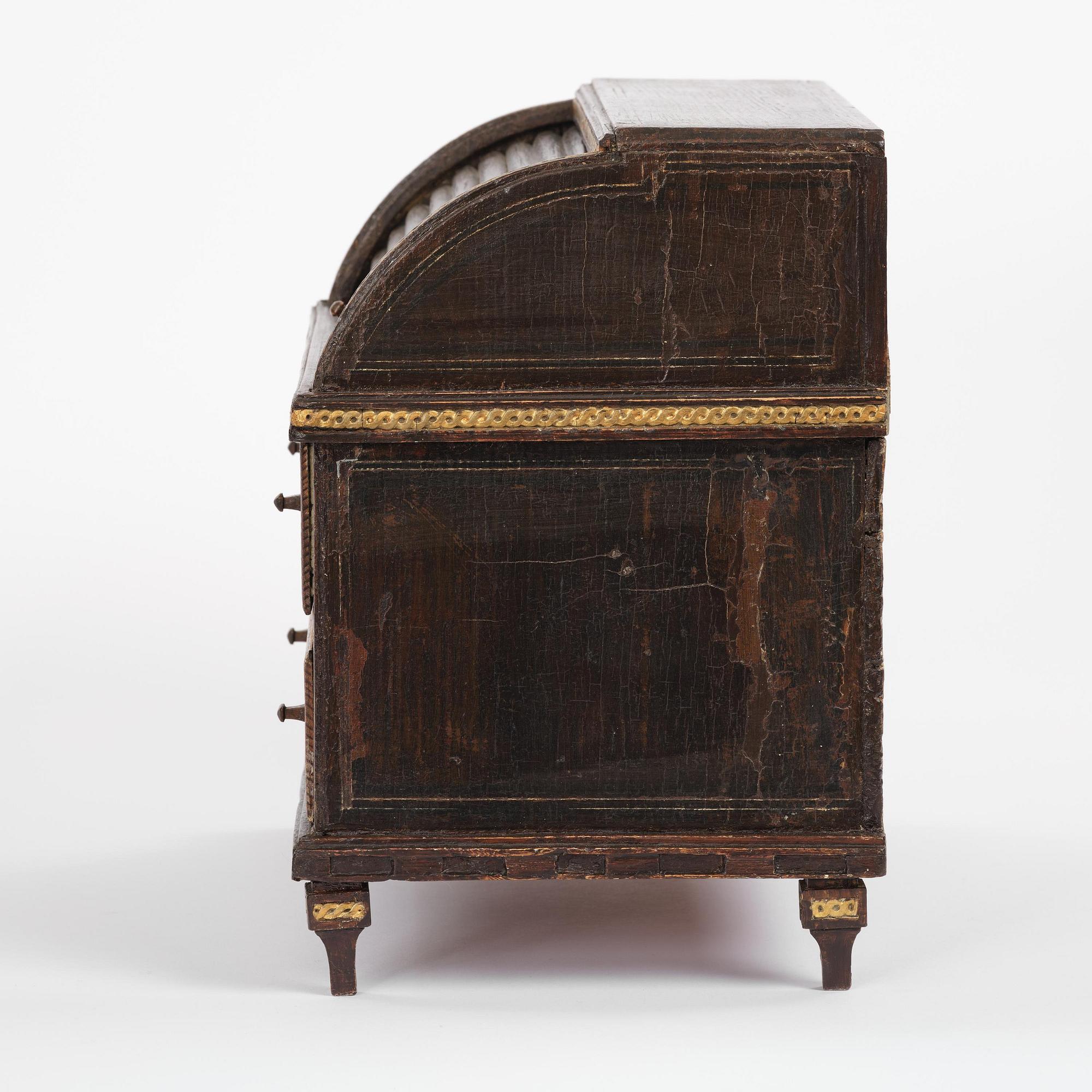 A Gustavian painted miniature escritoire.