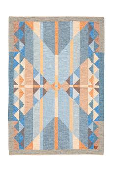 323. Kerstin Person, a carpet, "Butterfly", flat weave, ca 241,5 x 170,5 cm, signed KP.