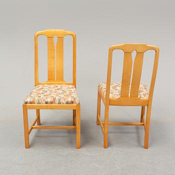 A Carl Malmsten 9-peice "Ambassaör" birch dining suite. Åfors Möbelfabrik.