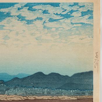 Kawase Bunjiro Hasui, Selection of Views of the Tokaido: Banyu River
(Tokaido fukei senshu: Banyugawa).