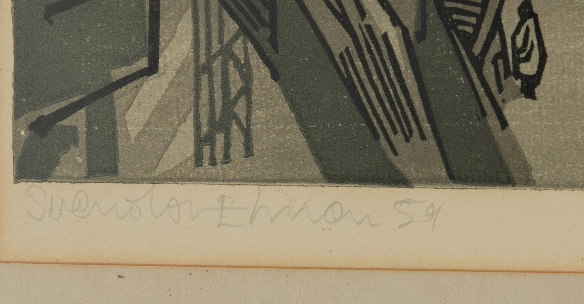 Svenolov Ehrén, woodcut, signed and dated -59, and numbered 131/310.