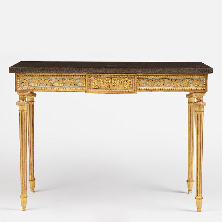 Konsolbord, av Pehr Ljung (1743-1819) bildhuggare i Stockholm, Sengustavianskt.