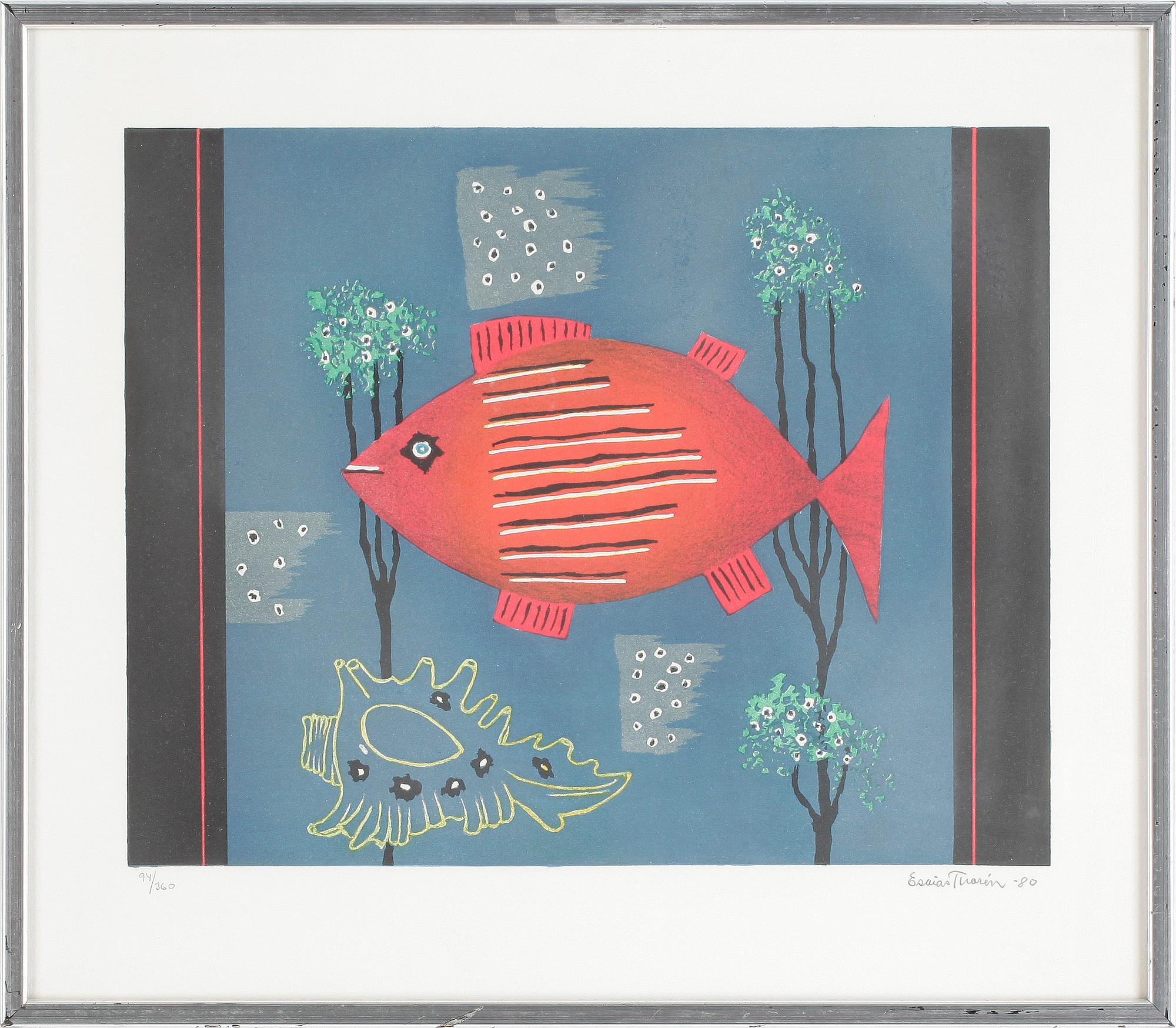 ESAIAS THORÉN, färglitografi, signerad och numrerad 94/360, daterad -80.