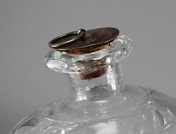 BRÄNNVINSFLASKA, glas, 1800-talets först del.